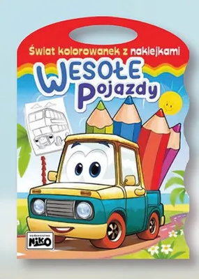 Kolorowanka Wesołe Pojazdy Świat kolorowanek z naklejkami promocja w Biedronka