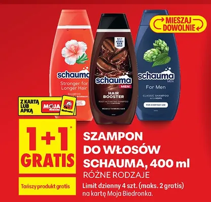 Szampon do włosów, różne rodzaje 1+1 GRATIS promocja w Biedronka