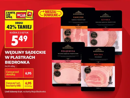 Wędlina sądecka w plastrach promocja w Biedronka