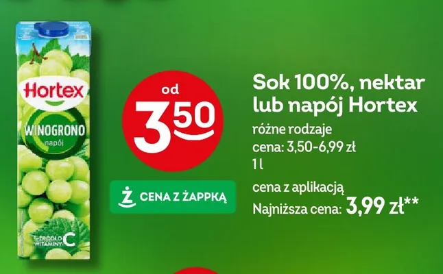 Napój winogronowy Hortex promocja w Żabka
