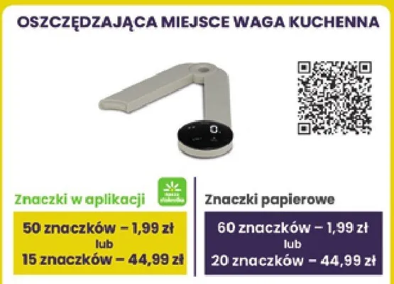 Oszczędzająca miejsce waga kuchenna promocja w Stokrotka