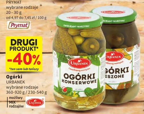 Ogórki kiszone Urbanek promocja w Intermarche