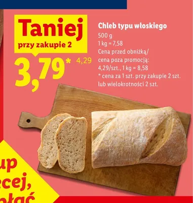 Chleb typu włoskiego promocja w Lidl