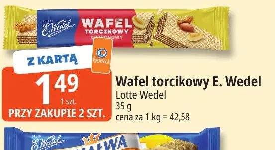Wafel torcikowy orzechowy E.Wedel promocja w Leclerc
