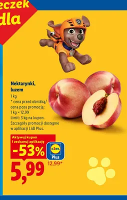 Nektarynki luzem Ryneczek Lidla promocja w Lidl
