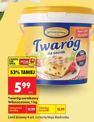 Twaróg sernikowy na sernik promocja w Biedronka
