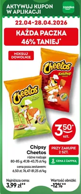 Chipsy cheetos różne rodzaje promocja w Żabka