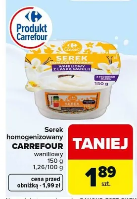 Serek homogenizowany waniliowy promocja w Carrefour