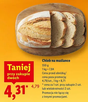 Chleb na maślance promocja w Lidl