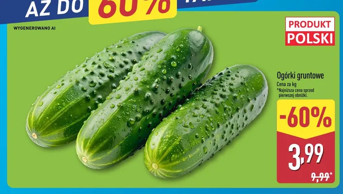 Ogórki gruntowe promocja w Aldi