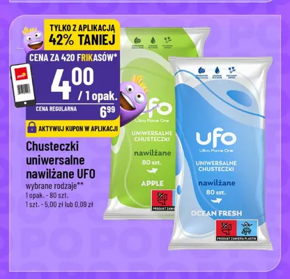 Chusteczki uniwersalne nawilżane UFO Ocean Fresh promocja w POLOmarket