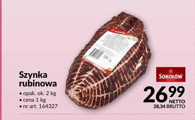 Szynka rubinowa Sokołów promocja w Makro