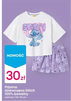 Piżama dziewczęca Stitch 100% bawełny rozmiary 134-176cm promocja w Pepco