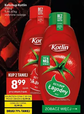 Ketchup Kotlin łagodny promocja w Delikatesy Centrum