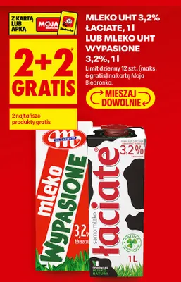 Mleko UHT Łaciate 3,2% promocja w Biedronka