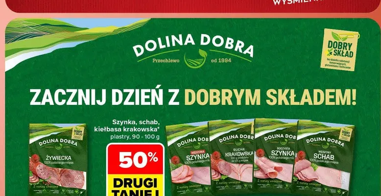 Szynka wędzona w plastrach Dolina Dobra promocja w Carrefour