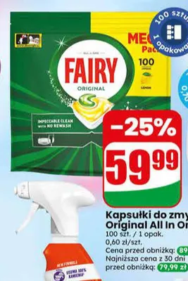 Kapsułki do zmywarki Fairy Original All In One promocja w Dino