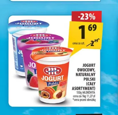 Jogurt owocowy Polski Mlekovita promocja w Arhelan