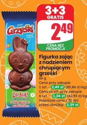 Figurka zając z nadzieniem chrupiącym promocja w Dino