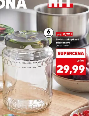 Słoiki z zakrętkami zdobionymi 6-pak 0,72 l promocja w Kaufland