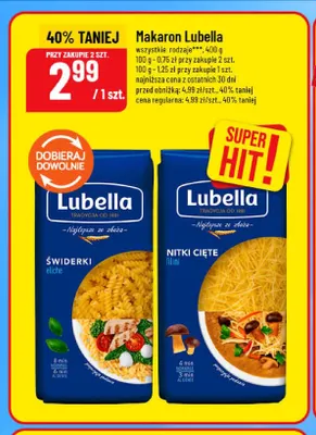 Makaron świderki Lubella promocja w POLOmarket