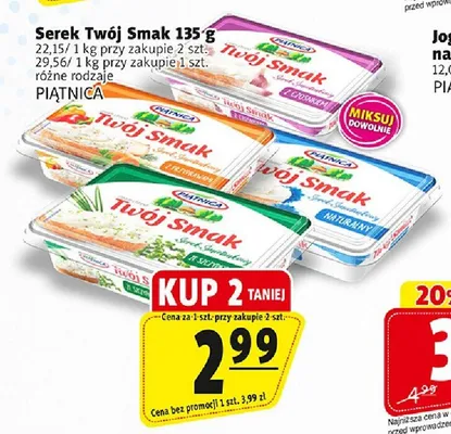 Serek Twój Smak Piątnica ze szczypiorkiem promocja w Prim Market