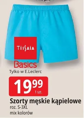 Szorty męskie kąpielowe Tiisaia Basics roz. S-3XL mix kolorów promocja w Leclerc