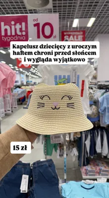 Kapelusz dziecięcy z haftem kot Pepco promocja w Pepco