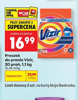 Proszek do prania Vizir do kolorów 1,1kg promocja w Biedronka