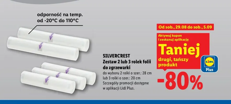 Zestaw 3 rolek folii do zgrzewarki Silvercrest szerokość 20 cm promocja w Lidl