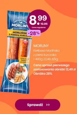 Kiełbasa Morlińska z piersi kurczaka Morliny promocja w Frisco