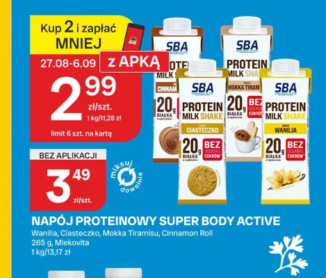Napój proteinowy Super Body Active Ciasteczko promocja w Chorten