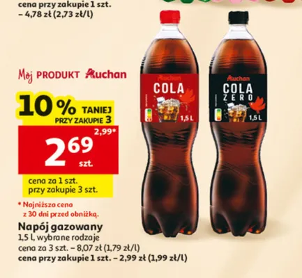 Napój gazowany Auchan Cola promocja w Auchan