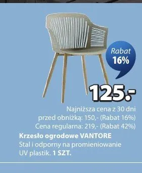 Krzesło ogrodowe VANTORE promocja w Jysk