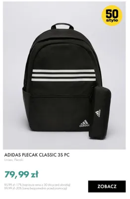 Plecak Adidas Classic 3S PC promocja w 50 style