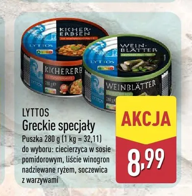 Greckie specjały liście winogron nadziewane ryżem Lyttos promocja w Aldi