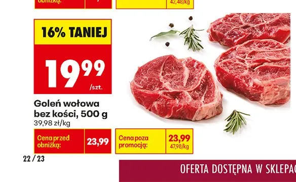 Goleń wołowa bez kości promocja w Biedronka