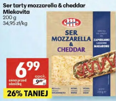 Ser tarty mozzarella & cheddar promocja w Delikatesy Centrum