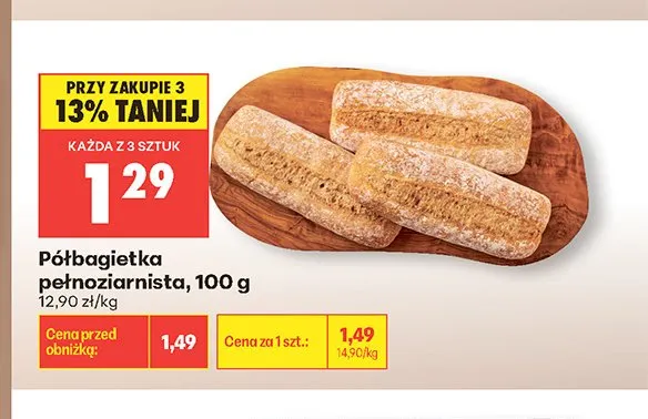 Półbagietka pełnoziarnista promocja w Biedronka