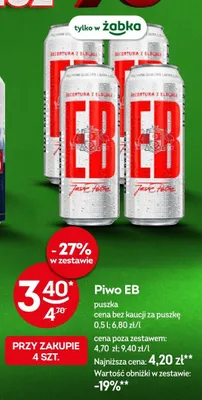 Piwo EB puszka promocja w Żabka