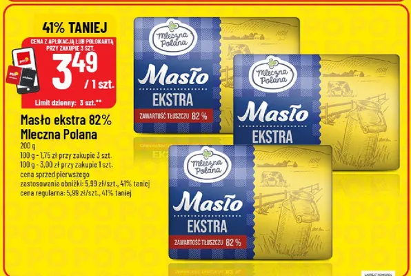 Masło ekstra 82%  promocja w POLOmarket
