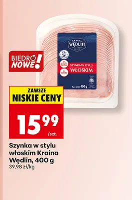 Szynka w stylu włoskim Kraina Wędlin promocja w Biedronka