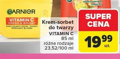 Krem-sorbet do twarzy Garnier Vitamin C promocja w Carrefour