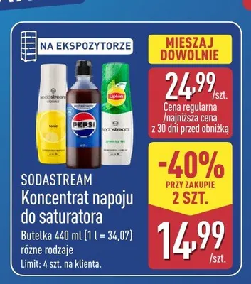 Koncentrat napoju do saturatora Sodastream promocja w Aldi