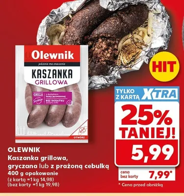 Kaszanka grillowa gryczana Olewnik promocja w Kaufland