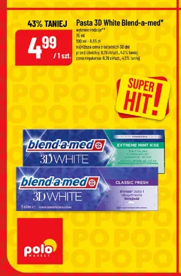 Pasta do zębów Blend-a-med 3D White Extreme Mint Kiss promocja w POLOmarket