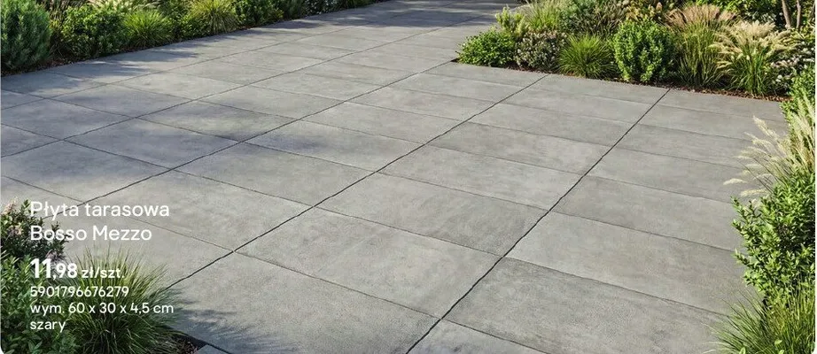 Płyta tarasowa Bosso Mezzo szary promocja w Castorama