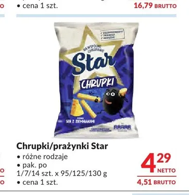 Chrupki/prażynki Star promocja w Makro