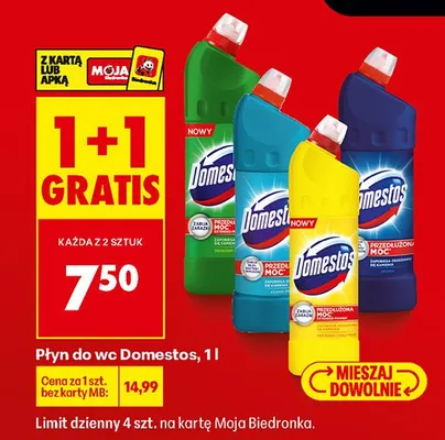 Płyn do WC 1 l 1+1 GRATIS promocja w Biedronka