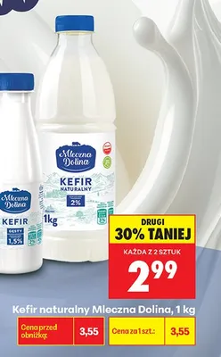 Kefir naturalny Mleczna Dolina promocja w Biedronka